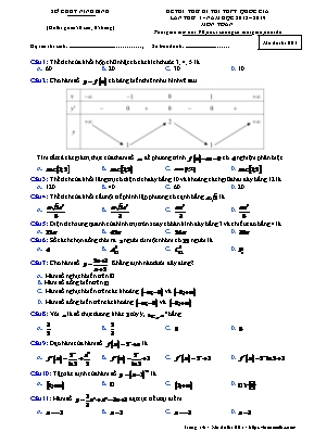 Đề thử kì thi THPT Quốc gia môn Toán lần 1 - Mã đề 001 - Năm 2018-2019 - Sở giáo dục và đào tạo Ninh Bình (Có đáp án)